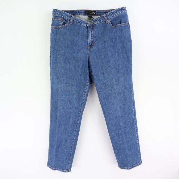 Venezia Jeans Straight Leg Womens Size‎ 18P Blue Medium Wash Denim Cotton Blend - Picture 1 of 6